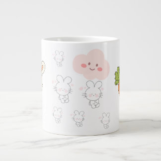 Schattig Konijn met Wortel Koffiemok | Lieve Rabbi Grote Koffiekop
