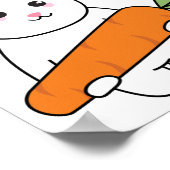 schattig konijn met wortel poster (Hoek)