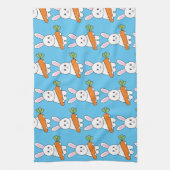 schattig konijn met wortel theedoek (Verticaal)