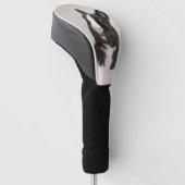 Schattig konijn met zwarte en witte bondsdolheid golfheadcover (Schuin)