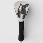 Schattig konijn met zwarte en witte bondsdolheid golfheadcover (Voorkant)