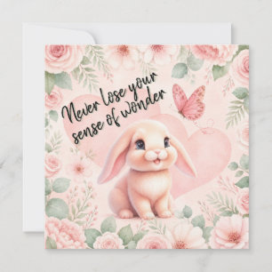 Schattig Konijn 'n Vlinder  Kaart