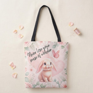 Schattig Konijn 'n Vlinder Tote Bag
