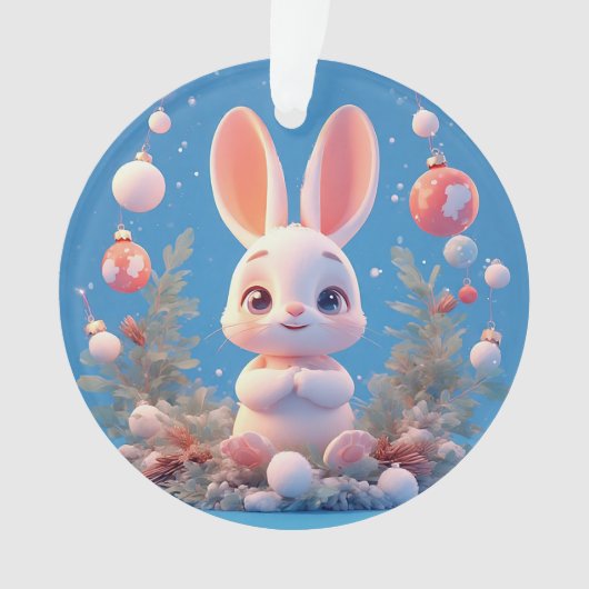 Schattig konijn omringd door decoraties (voorkant)