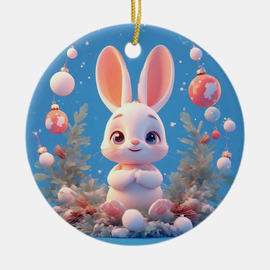 Schattig konijn omringd door decoraties (Voorkant)