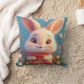 Schattig konijn omringd door decoraties kussen (Deken)