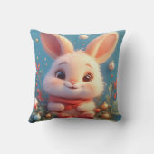 Schattig konijn omringd door decoraties kussen (Achterkant)