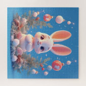 Schattig konijn omringd door decoraties legpuzzel (Horizontaal)