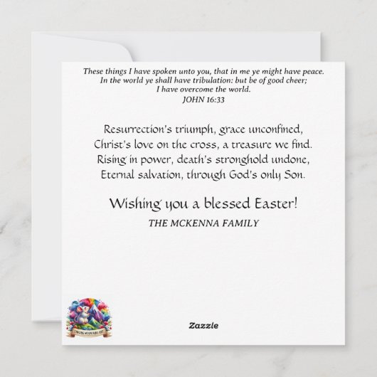 Schattig konijn paaspicknick brunch bos feestdagenkaart (Achterkant)