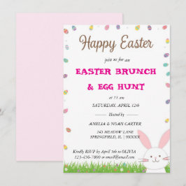 Schattig Konijn Pasen BRUNCH & JACHT Kaart