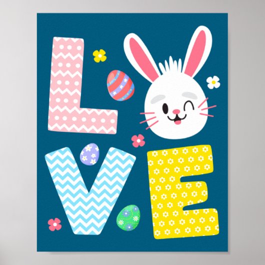 Schattig Konijn Pasen Dames Poster (Voorkant)