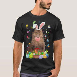 Schattig Konijn Perzische Kat & Paasei Mand Paasfe T-shirt