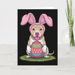 Schattig Konijn Pitbull Hond Pasen Knuffel Eieren Kaart