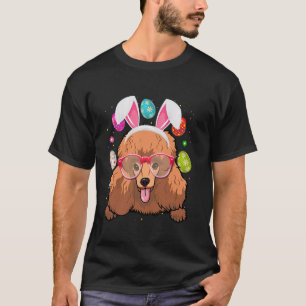 Schattig Konijn Poodle Hondengezicht Paaseieren Pa T-shirt