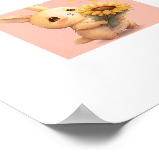 Schattig konijn Poster | Droom gewoon wat je wilt (Hoek)