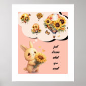 Schattig konijn Poster | Droom gewoon wat je wilt (Voorkant)