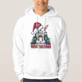 Schattig Konijn Prettig Kerstmis – Vakantie Konijn Hoodie