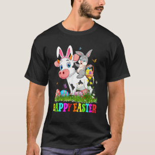 Schattig Konijn Rijdt Koe Paasei Schattig Konijn P T-shirt