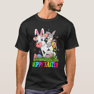 Schattig Konijn Rijdt Koe Paasei Schattige Konijn T-shirt