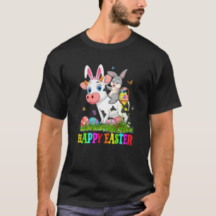 Schattig Konijn Rijdt op Koe Paasei Schattig Konij T-shirt