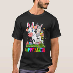 Schattig Konijn Rijdt op Koe Paasei Schattig Konij T-shirt