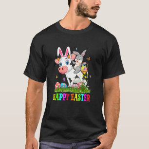 Schattig Konijn Rijdt op Koe Paasei Schattige Koni T-shirt