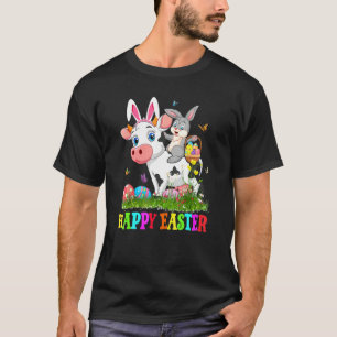 Schattig Konijn Rijdt op Koe Paasei Schattige Koni T-shirt