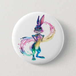 Schattig konijn ronde button 5,7 cm