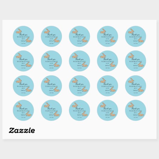 Schattig konijn ronde sticker (Vel)