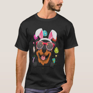 Schattig Konijn Rottweiler Hond Gezicht Paaseieren T-shirt