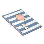 Schattig konijn. Roze en blauwe grappige konijn di Notitieboek (Rechterzijde)