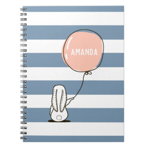 Schattig konijn. Roze en blauwe grappige konijn di Notitieboek