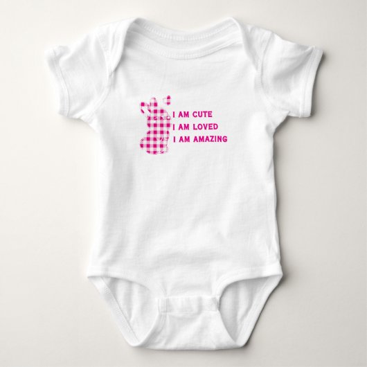 SCHATTIG KONIJN ROZE IK BEN SCHATTIG ROMPER (Voorkant)