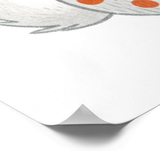 Schattig Konijn Sinaasappel & Wit Speelse Bunny Ar Poster (Hoek)