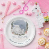 Schattig konijn sneeuw winter Baby shower Papieren Bordje (Feest)