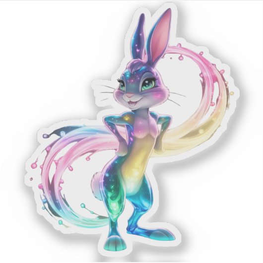 Schattig konijn sticker (Voorkant)