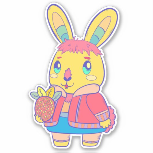 Schattig Konijn Sticker (Voorkant)