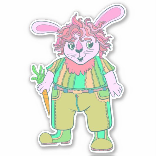 Schattig Konijn Sticker (Voorkant)