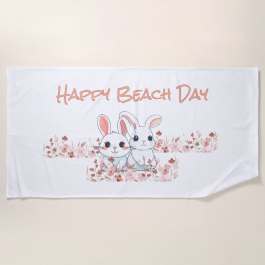 Schattig Konijn  Strandlaken (Voorkant)
