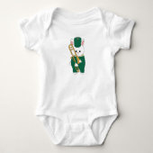 Schattig Konijn Trombone Speler Groene Marching Ba Romper (Voorkant)