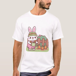 Schattig Konijn Tuinman Water geven aan Wortels T-shirt