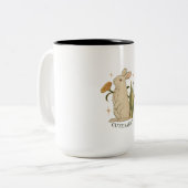 schattig konijn tweekleurige koffiemok (Voorkant links)