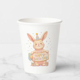 Schattig Konijn Verjaardagsballonnen en Cadeaus Papieren Bekers