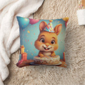 Schattig konijn viert verjaardag met taart kussen (Deken)
