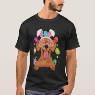 Schattig Konijn Vizsla Hondengezicht Paaseieren Pa T-shirt