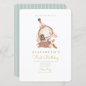 Schattig konijn & wortel eerste verjaardag 1e verj kaart