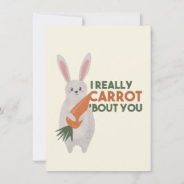 Schattig Konijn Wortel Pun - Ik Hou Echt van Jou Notitiekaartje