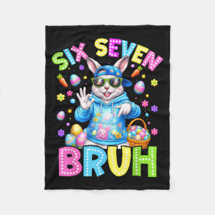 Schattig Konijn Zes Zeven Bruh 6 7 Meme 67 Gelukki Fleece Deken