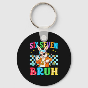 Schattig konijn zes zeven bruh 6 7 meme 67 gelukki sleutelhanger