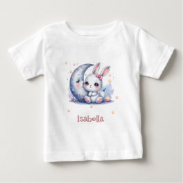 schattig konijn zittend op de maan